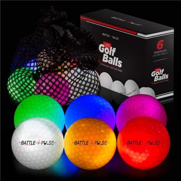 Glow in The Dark Golf Balls w/ Mesh BagWater Resistant Glow Golf Ball6 pcs